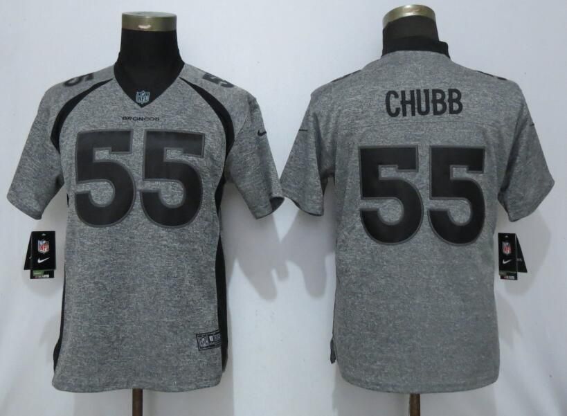 Women Denver Broncos #55 Chubb Gray 2019 Nike Vapor Untouchable Stitched Gridiron Gray Limited NFL Jerseys->women nfl jersey->Women Jersey